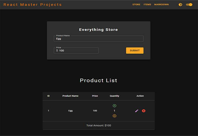 React master project preview